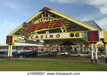 Stock Photo -  Davenport, IA, Iowa, Quad Cities, Mississippi River, Rhythm City Casino. Fotosearch