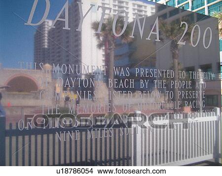 Daytona Beach, FL, Florida, Daytona Beach Shores, Atlantic Ocean, Ocean Walk, Daytona 200 Monument, motorcycle racing on the beach, winners View Large Photo Image Picture - Daytona Beach, FL, Florida, Daytona Beach Shores, Atlantic Ocean, Ocean Walk, Daytona 200 Monument, motorcycle racing on the beach, winners. Fotosearch