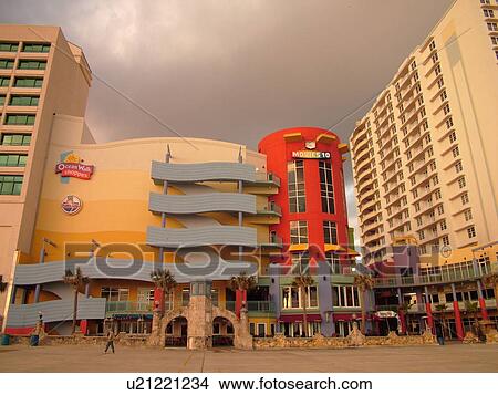Picture -  Daytona Beach, FL, Florida, Daytona Beach Shores, Atlantic Ocean, Fairfield Resorts at Ocean Walk, Ocean Walk Resorts, Ocean Walk Shoppes, Village. Fotosearch