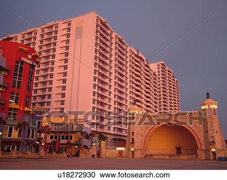 Daytona Beach, FL, Florida, Daytona Beach Shores, Atlantic Ocean, Fairfield Resorts at Ocean Walk, Ocean Walk Resorts, Bandshell, Music Band Stand, sunrise View Large Photo Image Stock Image - Daytona Beach, FL, Florida, Daytona Beach Shores, Atlantic Ocean, Fairfield Resorts at Ocean Walk, Ocean Walk Resorts, Bandshell, Music Band Stand, sunrise. Fotosearch
