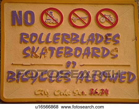 Daytona Beach, FL, Florida, Daytona Beach Shores, Atlantic Ocean, Ocean Walk, restrictions, signs, no rollerblades, no skateboards, no bicycles View Large Photo Image Stock Photo - Daytona Beach, FL, Florida, Daytona Beach Shores, Atlantic Ocean, Ocean Walk, restrictions, signs, no rollerblades, no skateboards, no bicycles. Fotosearch