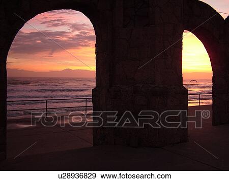 Stock Photo -  Daytona Beach, FL, Florida, Daytona Beach Shores, Atlantic Ocean, Ocean Walk, Bandshell, Music Band Stand, sunrise. Fotosearch