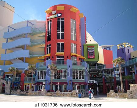 Stock Photograph -  Daytona Beach, FL, Florida, Daytona Beach Shores, Atlantic Ocean, Ocean Walk, shops. Fotosearch