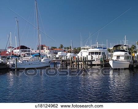 Stock Image -  Daytona Beach, FL, Florida, Halifax Harbor, marina, boats. Fotosearch