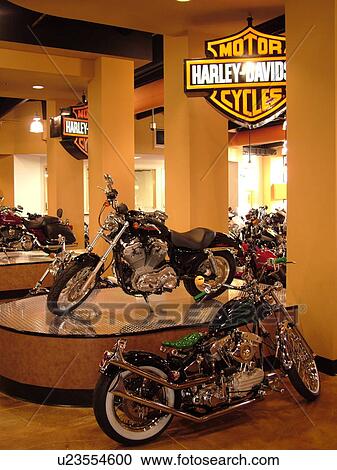 Stock Image -  Daytona Beach, FL, Florida, New Harley Davidson Motorcycle Shop, showroom. Fotosearch