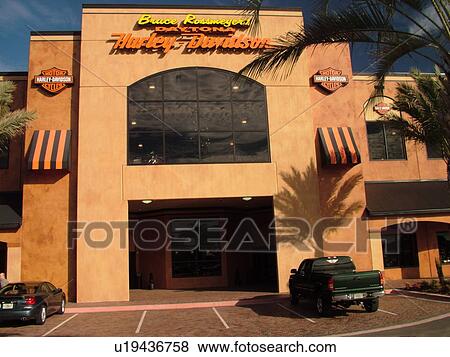 Stock Photo -  Daytona Beach, FL, Florida, New Harley Davidson Motorcycle Shop. Fotosearch