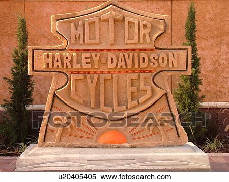 Stock Photography -  Daytona Beach, FL, Florida, New Harley Davidson Motorcycle Shop, logo, sign. Fotosearch
