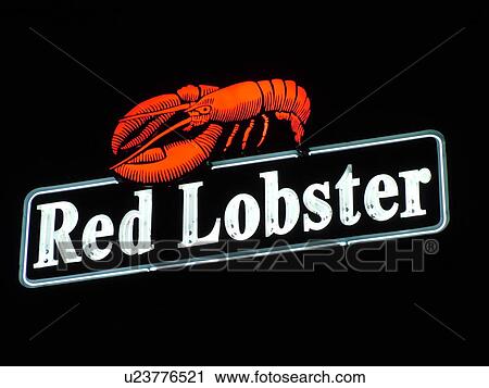Stock Image -  Daytona Beach, FL, Florida, Red Lobster, seafood restaurant, night. Fotosearch