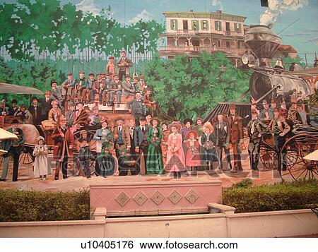 Stock Photograph -  Deland, FL, Florida, wall mural. Fotosearch