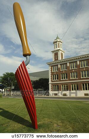 Stock Photography -  Des Moines, IA, Iowa, Meredith Corporation Foundation, giant gardening spade, Art Center. Fotosearch