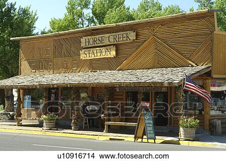 Dubois, WY, Wyoming, downtown, Horse Creek Station View Large Photo Image Picture - Dubois, WY, Wyoming, downtown, Horse Creek Station. Fotosearch