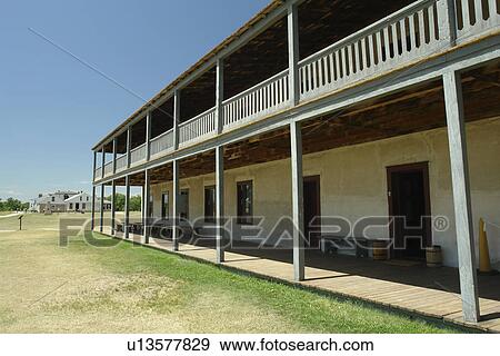Stock Photo -  Fort Laramie, WY, Wyoming, Fort Laramie National Historic Site, Calvary Barracks. Fotosearch