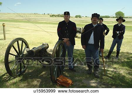 Stock Photo -  Fort Laramie, WY, Wyoming, Fort Laramie National Historic Site, re-enactment. Fotosearch
