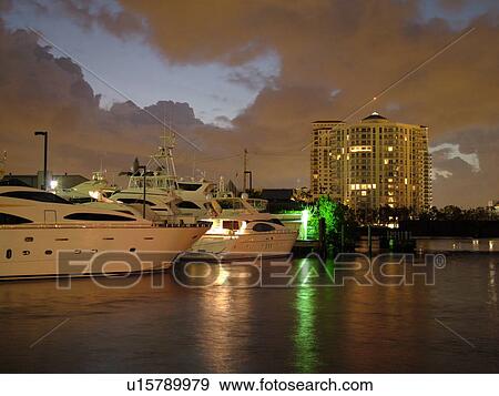 Fort Lauderdale, FL, Florida, Intracoastal Waterway, marina, yachts, evening View Large Photo Image Stock Photo - Fort Lauderdale, FL, Florida, Intracoastal Waterway, marina, yachts, evening. Fotosearch