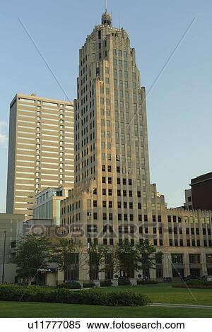 Stock Photography -  Fort Wayne, IN, Indiana, Lincoln Tower, Art-Deco highrise building. Fotosearch