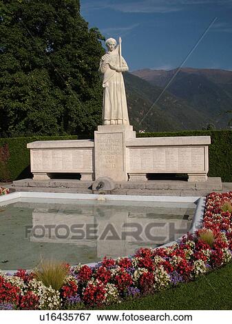 Stock Photo -  France, Albertville, Savoie, Rhone-Alpes, Europe, War Memorial. Fotosearch