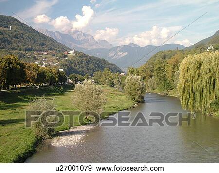 France, Albertville, Savoie, Rhone-Alpes, Europe, Isere River View Large Photo Image Stock Photo - France, Albertville, Savoie, Rhone-Alpes, Europe, Isere River. Fotosearch