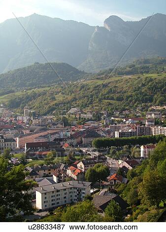 France, Albertville, Savoie, Rhone-Alpes, Europe, aerial View Large Photo Image Stock Photo - France, Albertville, Savoie, Rhone-Alpes, Europe, aerial. Fotosearch