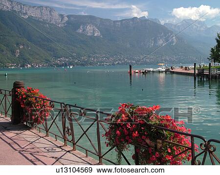 France, Annecy, Haute-Savoie, Rhone-Alpes, Europe, Lake Annecy, Lac d' Annecy, lakefront, Lakeside park, mountains, flower boxes View Large Photo Image Stock Photo - France, Annecy, Haute-Savoie, Rhone-Alpes, Europe, Lake Annecy, Lac d' Annecy, lakefront, Lakeside park, mountains, flower boxes. Fotosearch