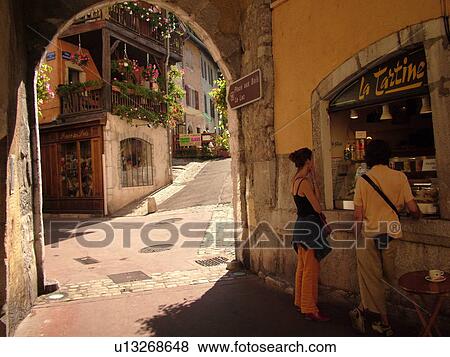 France, Annecy, Haute-Savoie, Rhone-Alpes, Europe, village, ice cream shop, old quarter View Large Photo Image Stock Photo - France, Annecy, Haute-Savoie, Rhone-Alpes, Europe, village, ice cream shop, old quarter. Fotosearch