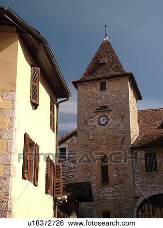 France, Annecy, Haute-Savoie, Rhone-Alpes, Europe, village, clock tower View Large Photo Image Stock Photograph - France, Annecy, Haute-Savoie, Rhone-Alpes, Europe, village, clock tower. Fotosearch