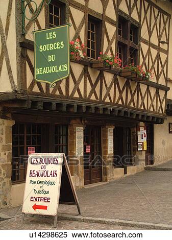 France, Beaujeu, Rhone-Alpes, Europe, Heart of Beaujolais, Les Sources du Beaujolais, tourist office, 17th century half-timbered building View Large Photo Image Stock Photography - France, Beaujeu, Rhone-Alpes, Europe, Heart of Beaujolais, Les Sources du Beaujolais, tourist office, 17th century half-timbered building. Fotosearch
