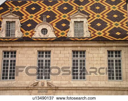 France, Beaune, Burgundy, Cote de Beaune, Cote d'Or, Europe, Burgundy Wine Region, downtown, Hotel-Dieu, multi-colored Burgundian roof tiles View Large Photo Image Stock Photo - France, Beaune, Burgundy, Cote de Beaune, Cote d'Or, Europe, Burgundy Wine Region, downtown, Hotel-Dieu, multi-colored Burgundian roof tiles. Fotosearch