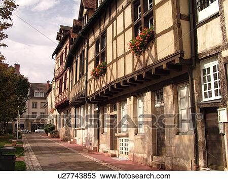 France, Chalon sur Saone, Burgundy, Saone et Loire, Europe, Burgundy Wine Region, narrow streets, half-timbered buildings View Large Photo Image Stock Image - France, Chalon sur Saone, Burgundy, Saone et Loire, Europe, Burgundy Wine Region, narrow streets, half-timbered buildings. Fotosearch