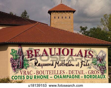 France, Chatillon, Rhone-Alpes, Europe, Beaujolais, Raymond Mathelin et Fils Winery, wine dealer, wall mural View Large Photo Image Stock Image - France, Chatillon, Rhone-Alpes, Europe, Beaujolais, Raymond Mathelin et Fils Winery, wine dealer, wall mural. Fotosearch