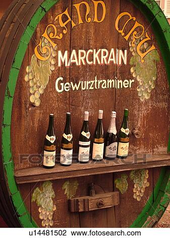 France, Europe, Alsace, Bennwihr, Haut-Rhin, Alsace Wine Region, Gewurztraminer, Route du Vin, wine tasting, wooden wine barrel, bottles, winery View Large Photo Image Stock Image - France, Europe, Alsace, Bennwihr, Haut-Rhin, Alsace Wine Region, Gewurztraminer, Route du Vin, wine tasting, wooden wine barrel, bottles, winery. Fotosearch
