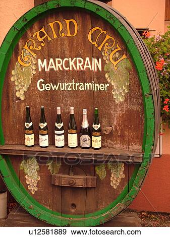 France, Europe, Alsace, Bennwihr, Haut-Rhin, Alsace Wine Region, Gewurztraminer, Route du Vin, wine tasting, wooden wine barrel, bottles, winery View Large Photo Image Stock Photo - France, Europe, Alsace, Bennwihr, Haut-Rhin, Alsace Wine Region, Gewurztraminer, Route du Vin, wine tasting, wooden wine barrel, bottles, winery. Fotosearch