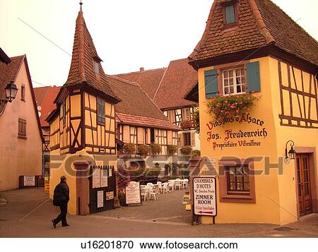 France, Europe, Alsace, Eguisheim, Haut-Rhin, L'Alsace Wine Region, Route du Vin, downtown, half-timbered buildings, winery, wine tasting, zimmer View Large Photo Image Stock Image - France, Europe, Alsace, Eguisheim, Haut-Rhin, L'Alsace Wine Region, Route du Vin, downtown, half-timbered buildings, winery, wine tasting, zimmer. Fotosearch