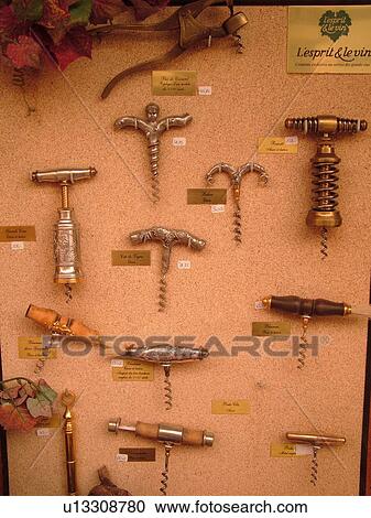France, Europe, Alsace, Riquewihr, Haut-Rhin, L'Alsace Wine Region, Route du Vin, display of corkscrews for sale View Large Photo Image Stock Image - France, Europe, Alsace, Riquewihr, Haut-Rhin, L'Alsace Wine Region, Route du Vin, display of corkscrews for sale. Fotosearch
