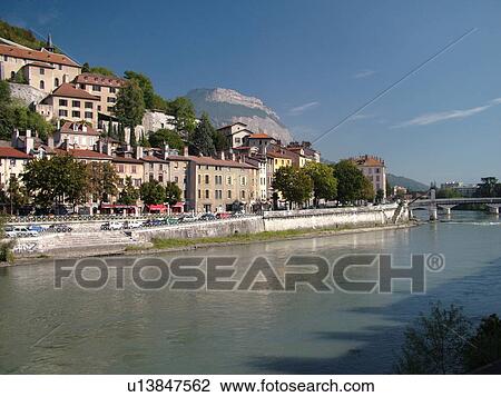 France, Grenoble, Isere, Rhone-Alpes, Europe, Isere River View Large Photo Image Stock Image - France, Grenoble, Isere, Rhone-Alpes, Europe, Isere River. Fotosearch