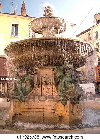 France, Grenoble, Isere, Rhone-Alpes, Europe, downtown, fountain View Large Photo Image Stock Photo - France, Grenoble, Isere, Rhone-Alpes, Europe, downtown, fountain. Fotosearch