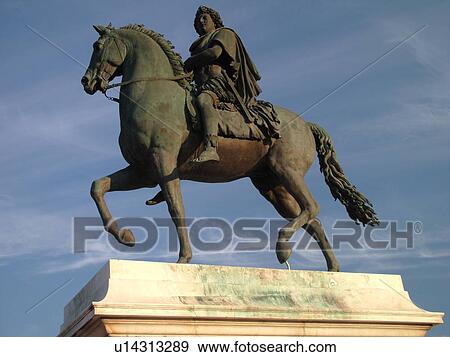 France, lyon, rhône-alpes, europe, statue équestre, de ...