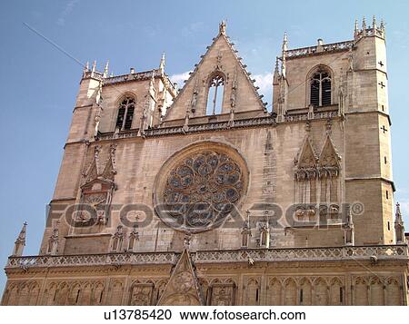 France, Lyon, Rhone-Alpes, Europe, Cathedrale St. Jean View Large Photo Image Stock Image - France, Lyon, Rhone-Alpes, Europe, Cathedrale St. Jean. Fotosearch
