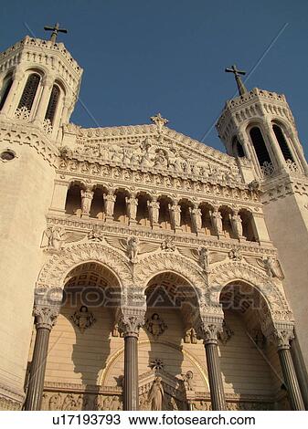 France, Lyon, Rhone-Alpes, Europe, Basilique Notre-Dame de Fourviere, fatade View Large Photo Image Stock Image - France, Lyon, Rhone-Alpes, Europe, Basilique Notre-Dame de Fourviere, fatade. Fotosearch