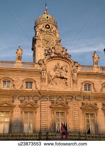 France, Lyon, Rhone-Alpes, Europe, downtown, City Hall, Hotel de Ville, Place des Terreaux View Large Photo Image Stock Image - France, Lyon, Rhone-Alpes, Europe, downtown, City Hall, Hotel de Ville, Place des Terreaux. Fotosearch