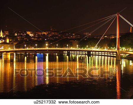 France, Lyon, Rhone-Alpes, Europe, Saone River, bridge, evening View Large Photo Image Stock Image - France, Lyon, Rhone-Alpes, Europe, Saone River, bridge, evening. Fotosearch