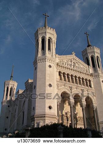 France, Lyon, Rhone-Alpes, Europe, Basilique Notre-Dame de Fourviere View Large Photo Image Stock Photo - France, Lyon, Rhone-Alpes, Europe, Basilique Notre-Dame de Fourviere. Fotosearch