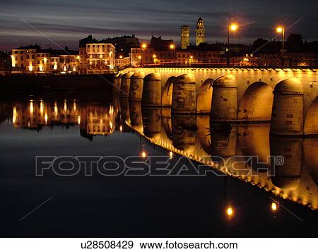 France, Macon, Burgundy, Saone et Loire, Europe, Saone River, The 11th century Pont de St-Laurent, evening View Large Photo Image Stock Photo - France, Macon, Burgundy, Saone et Loire, Europe, Saone River, The 11th century Pont de St-Laurent, evening. Fotosearch