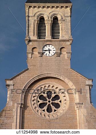 Stock Photo -  France, Soane et Loire, Europe, Beaujolais Region, church. Fotosearch