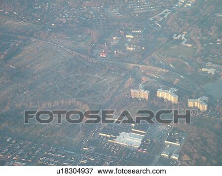 Stock Photo -  Glenside, PA, Pennsylvania, aerial. Fotosearch