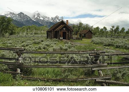 Grand Teton National Park, WY, Wyoming, Moose Junction, Chapel of the Transfiguration View Large Photo Image Stock Image - Grand Teton National Park, WY, Wyoming, Moose Junction, Chapel of the Transfiguration. Fotosearch