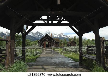 Grand Teton National Park, WY, Wyoming, Moose Junction, Chapel of the Transfiguration View Large Photo Image Stock Image - Grand Teton National Park, WY, Wyoming, Moose Junction, Chapel of the Transfiguration. Fotosearch
