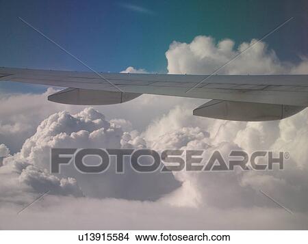 Picture -  Great Britain, England, Europe, United Kingdom, aerial, British Airways plane, airlines. Fotosearch