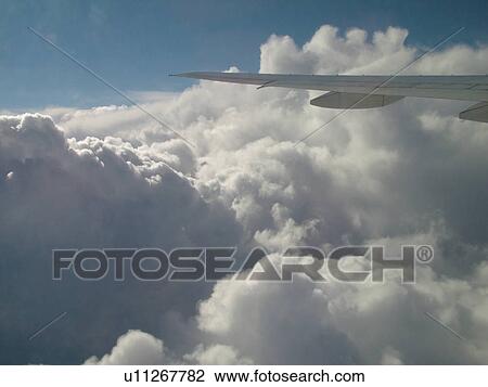 Stock Image -  Great Britain, England, Europe, United Kingdom, aerial, British Airways plane, airlines. Fotosearch