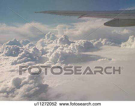Stock Image -  Great Britain, England, Europe, United Kingdom, aerial, British Airways plane, airlines. Fotosearch