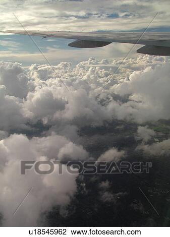 Stock Image -  Great Britain, England, Europe, United Kingdom, aerial, British Airways plane, airlines. Fotosearch